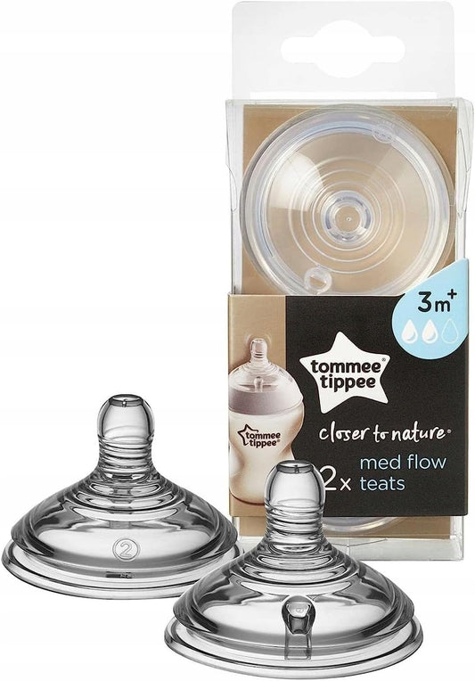 TOMMEE TIPPEE Θηλή μπιμπερό CLOSER TO NATURE 3msc+ x2
