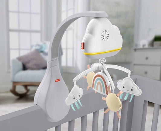 FISHER PRICE 2w1 karuzela z czujnikiem hałasu, lampka nocna na stolik