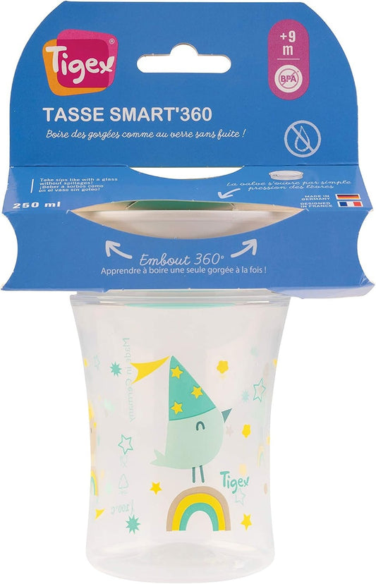 TIGEX Smart Cup netekoucí hrnek s náustkem 360° 250 ml 9 m+ PTÁČEK