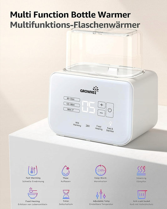 GROWNSY 6in1 Doppel-Sterilisator Flaschenwärmer