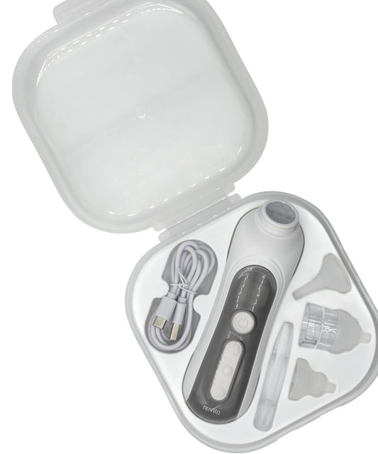 NUVITA aspirator nazal cu lumină și muzică + 3 capete, husă și pensetă