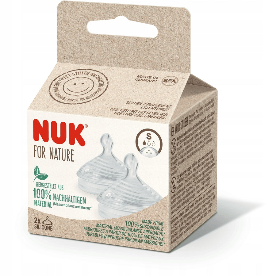 NUK for Nature tetină pentru biberon x2 S 0-6 luni