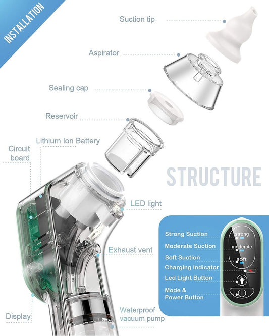 Aspirador nasal eléctrico DynaBliss con luz para bebés