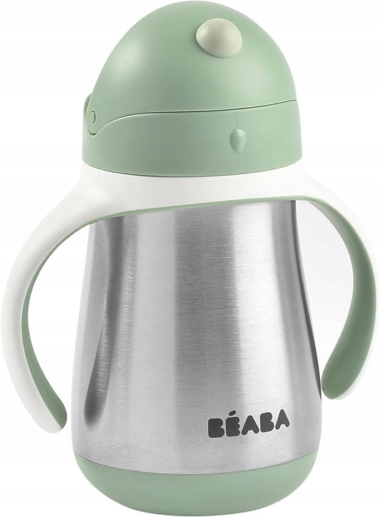 BEABA hrnček s slamkou NEPRETEKÁVACÍ NEREZOVÝ 250 ml