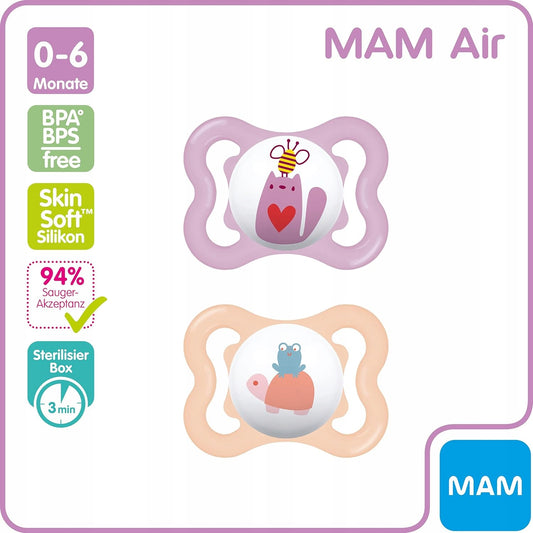 MAM AIR smoczek uspokajający x2 0-6m
