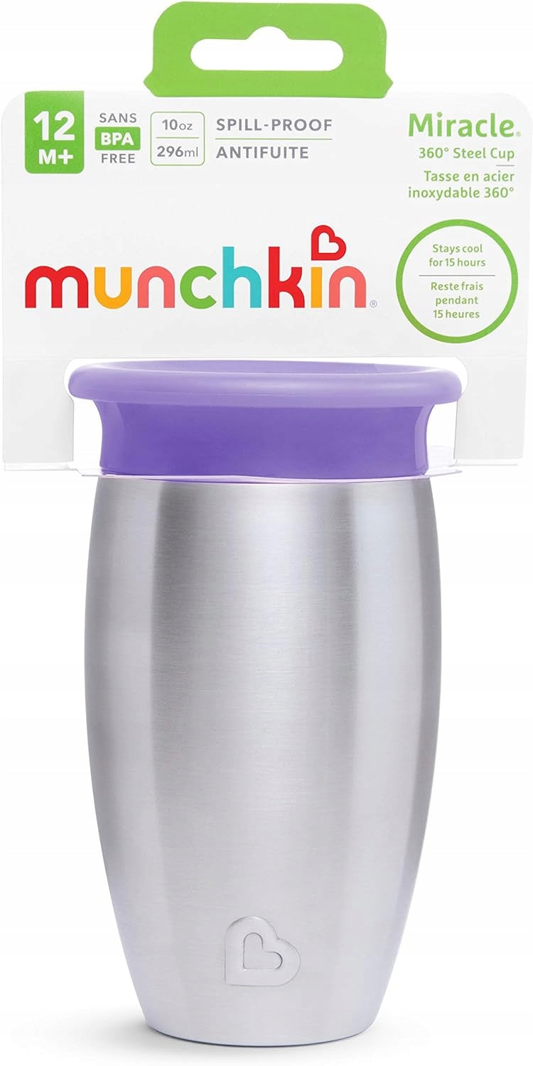 MUNCHKIN Miraclecup 360age 12 m +capacity 296mlcolour bluematerial stainless steel, siliconefree of harmful