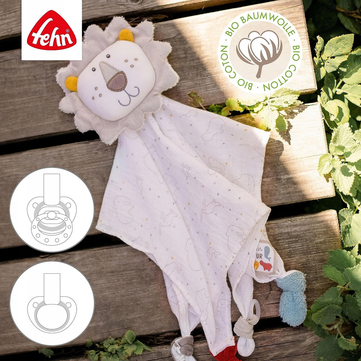 FEHN NATURE pamut ölelgető takaró komforter 28 38 db cm OROSZLÁN