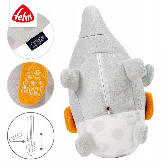 FEHN jucărie de pluș cu lampă de veghe 4 culori și broderie luminoasă ELEFANT