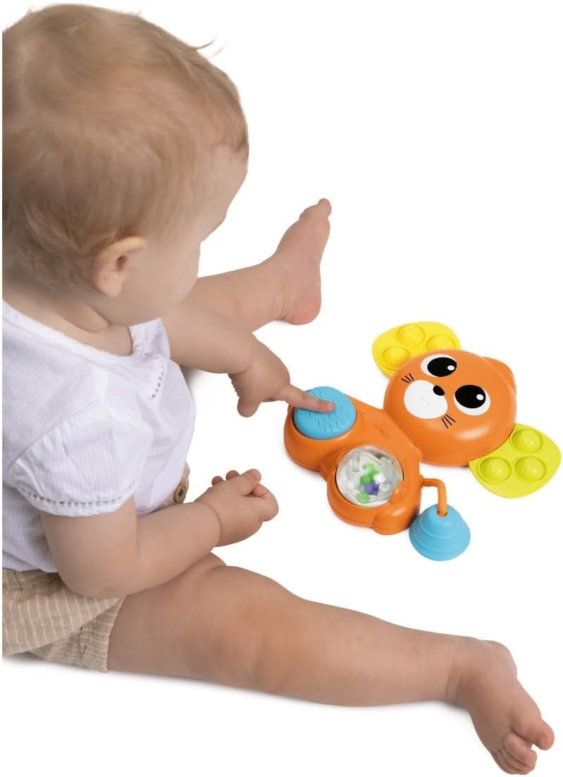 CHICCO Șoricel senzorial cu zdrăngănitoare și fluier Pop It 18 x 19 cm