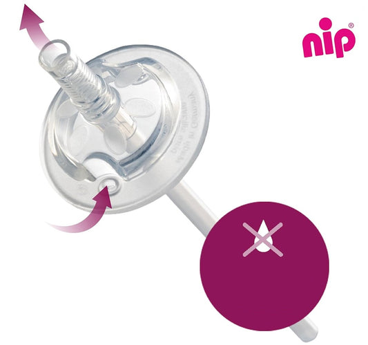NIP Straw Cup cană anti-scurgere cu pai 330 ml 12 luni+ GIRAFE