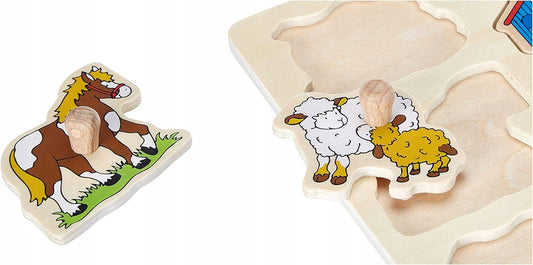 GOKI puzzle in legno a incastro 9 elementi 20,3 x 29,9 cm FATTORIA