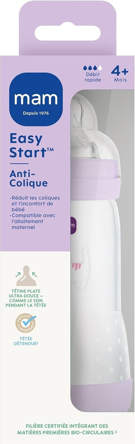 MAM Easy Start biberon anticolic de 320ml 4m+ debit rapid