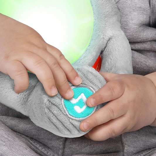 BRIGHT STARTS Huge-a-bye-Baby elefant interactiv cu muzică și lumini 20 cm