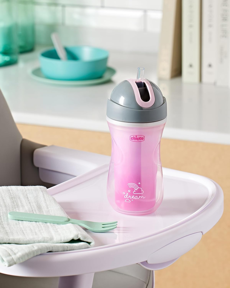CHICCO Sport Cup szivárgásmentes szívószálas pohár 266 ml 14 hónap+