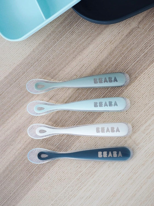 BEABA set van 4 siliconen lepels