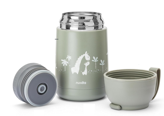 NUVITA 4475 termos pentru alimente din oțel inoxidabil, 620 ml, 0+ GIRAFE