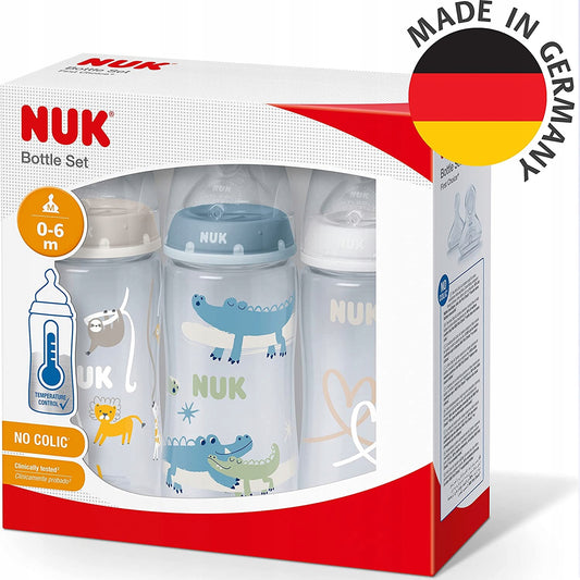 NUK No Colic set de biberones 3x300 ml 0-6 meses