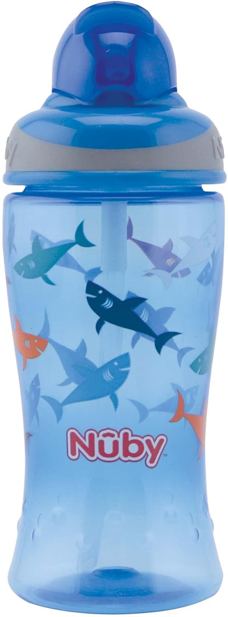 NUBY Flip-it Cup Trinkbecher mit Strohhalm auslaufsicher 12m+ 360ml HAIE
