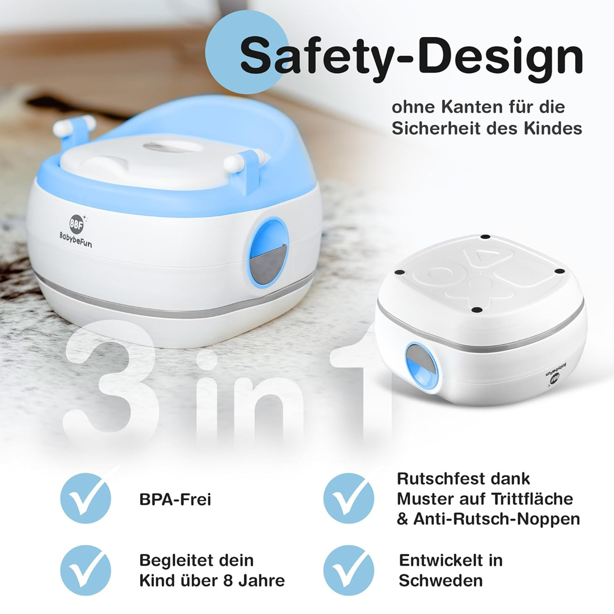 BABYBEFUN 3în1 oliță adaptor treaptă