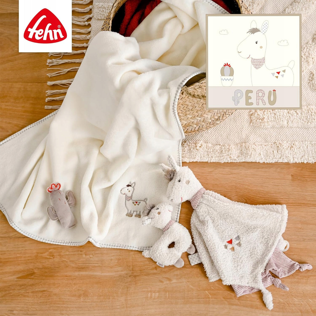 FEHN Peru păturică de îmbrățișat LAMA 34cm