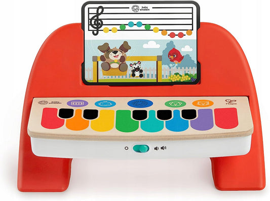 HAPE Cal's First pianino tactil din lemn cu note și 6 melodii