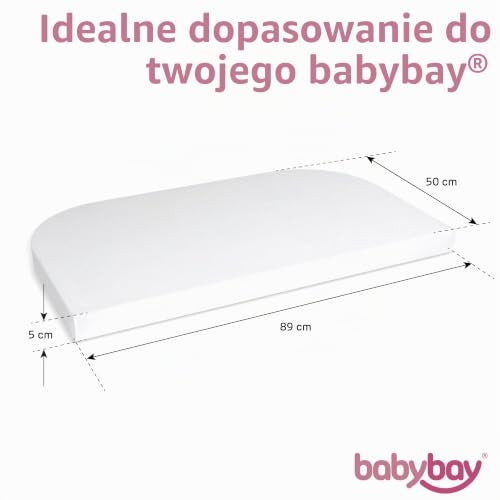 BABYBAY Deluxe Organic cearșaf 89x50 cm alb