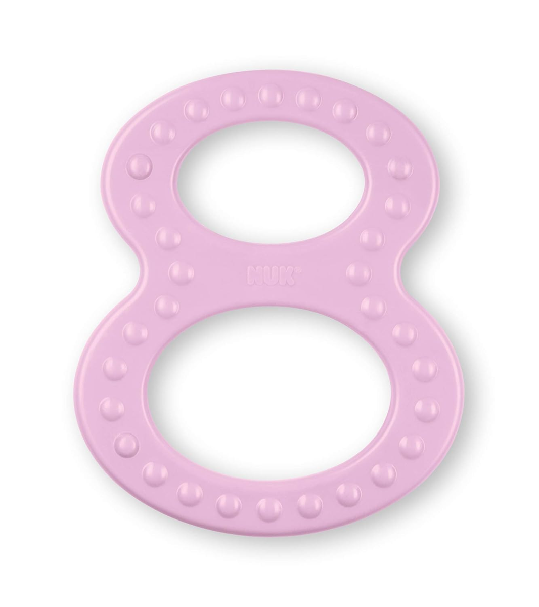 NUK inel de dentiție din silicon 2 bucăți 6,5 x 8 cm 0+