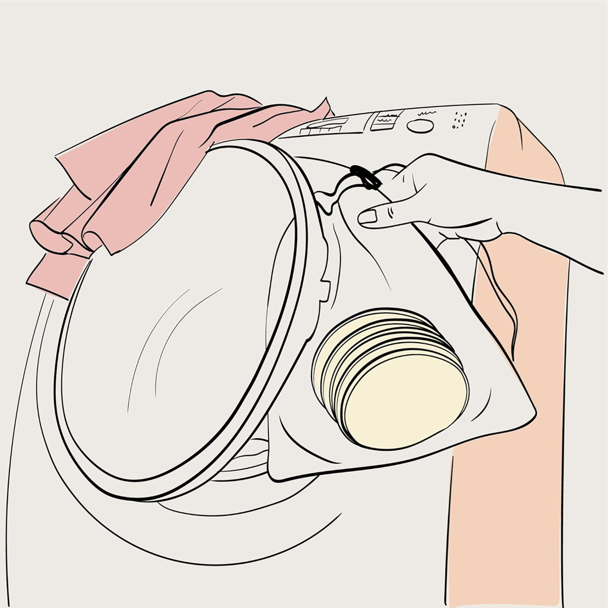 MOM'S PADS tampoane de alăptare din bambus x14 + săculeț pentru spălare, portfard