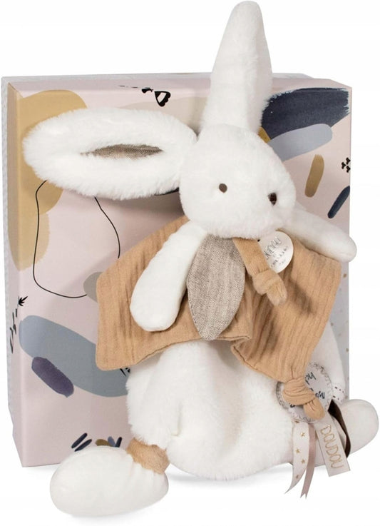 DOUDOU et Compagnie plapumă iepuraș de pluș cu pompon 25 cm
