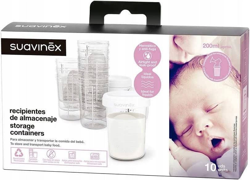 SUAVINEX recipiente pentru depozitare 10 x 200ml