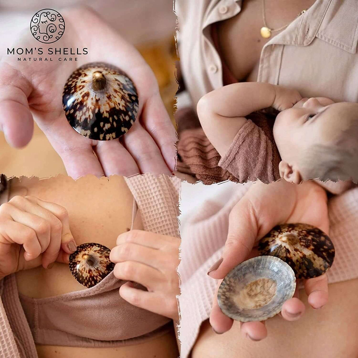 MOM'S SHELLS protecții pentru mameloane cu masă perlată mărimea S