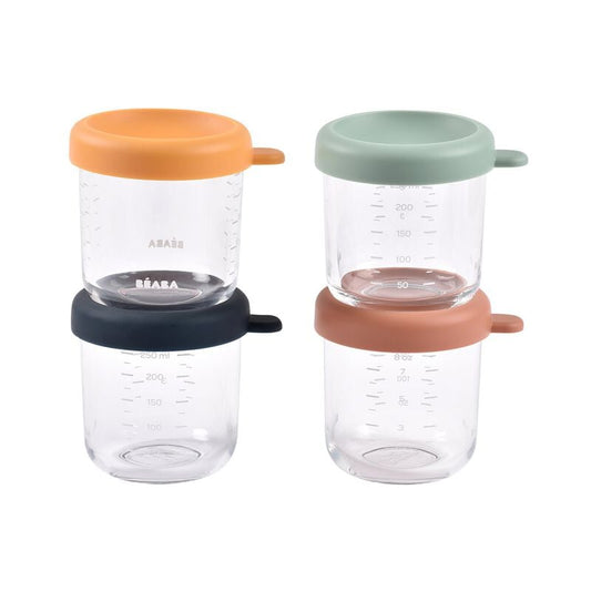 Béaba Sunrise recipiente din sticlă pentru alimente cu închidere 250ml x4