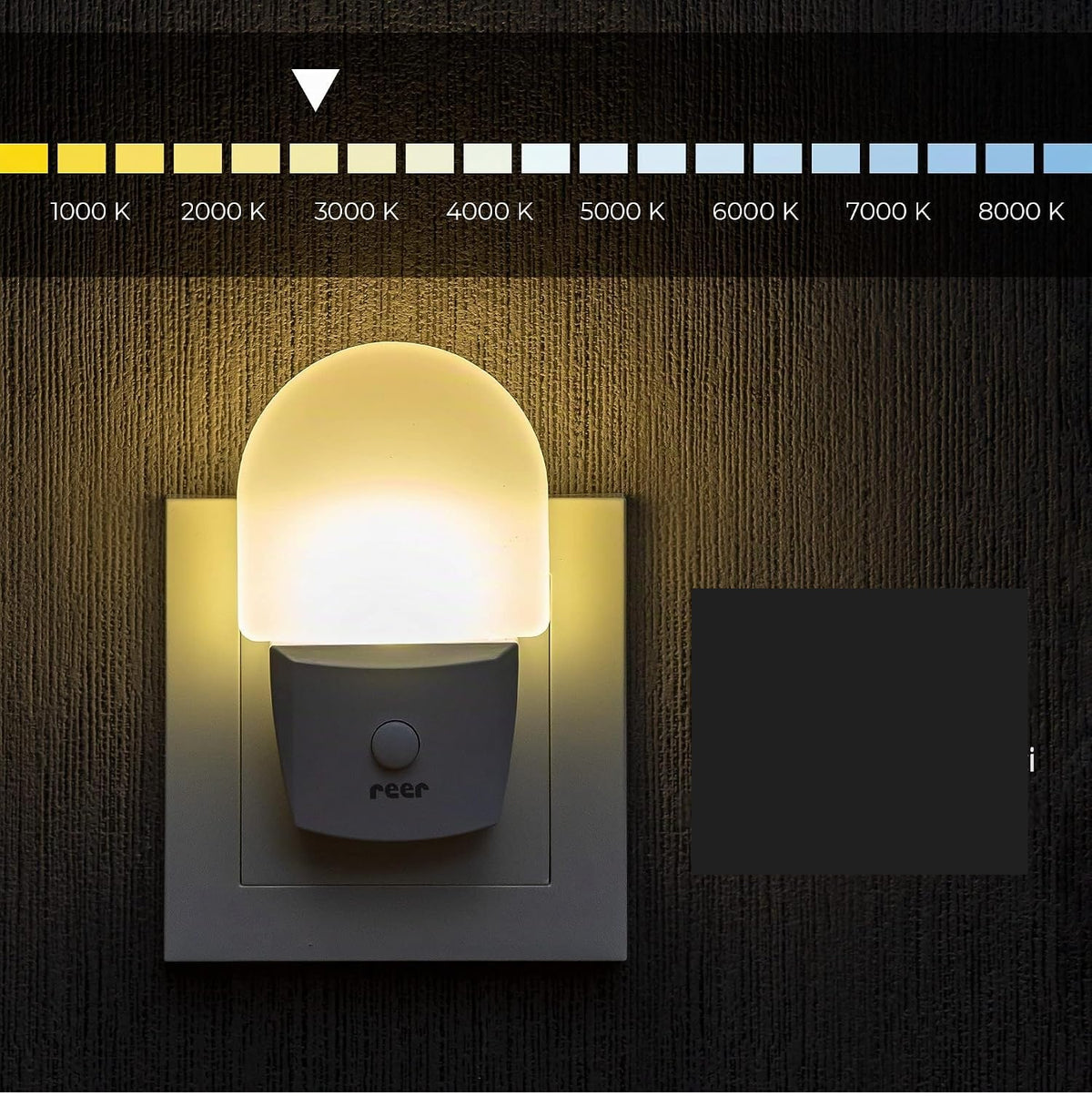REER NightGuide lampă de veghe LED pentru priză cu întrerupător 6 x 9,5 cm