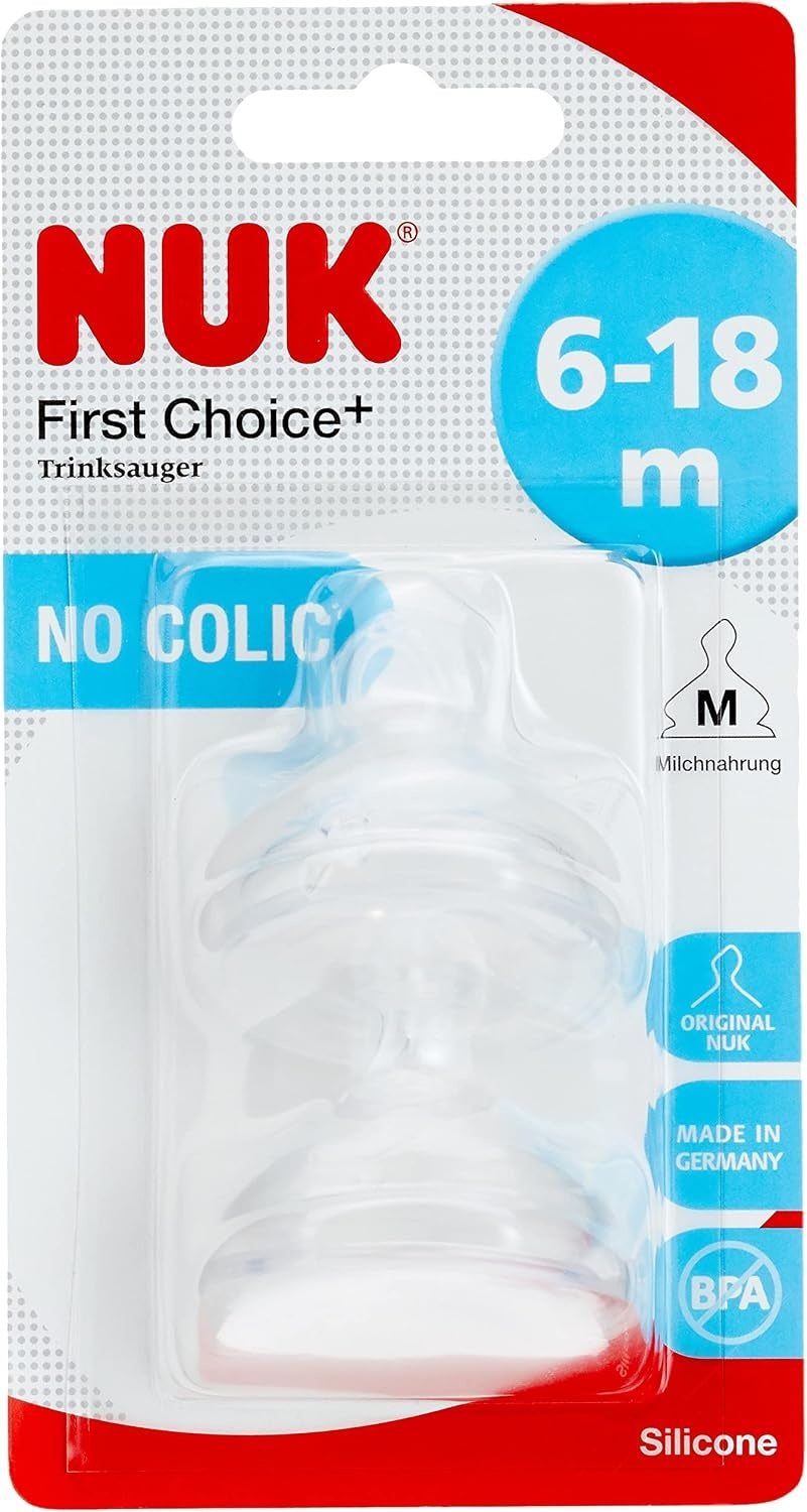 NUK First Choice tetine din silicon M 6 18m x2