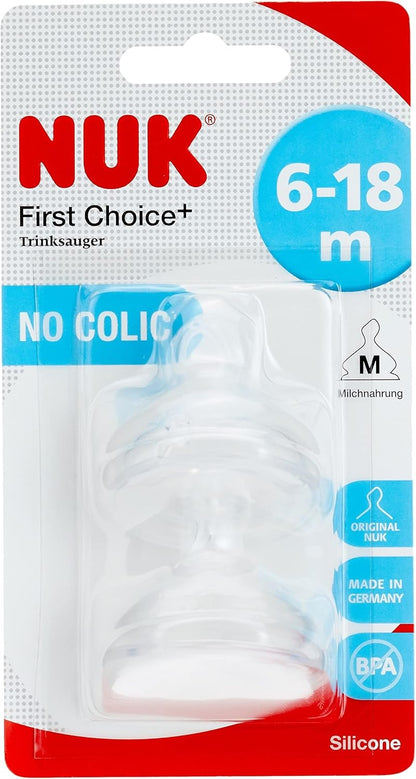 NUK First Choice tetine din silicon M 6 18m x2