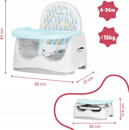 BADABULLE krzesełko do karmienia z blatem PODWYŻSZENIE, siedzisko 6-36m, do 15kg, 35x27 cm