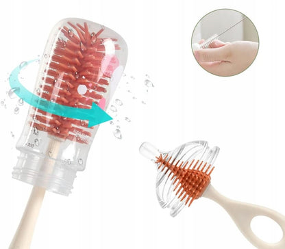 VICLOON 3 az 1-ben szilikon cumisüveg, cumi és szívószál tisztító kefe 32 cm