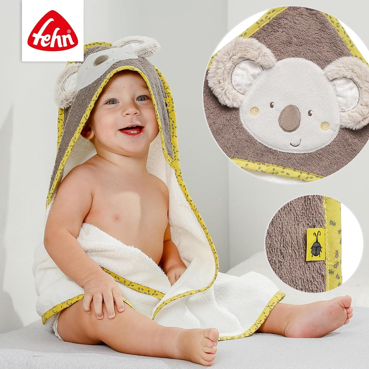 FEHN bavlnený uterák s kapucňou Koala Australia 80 x 80 cm