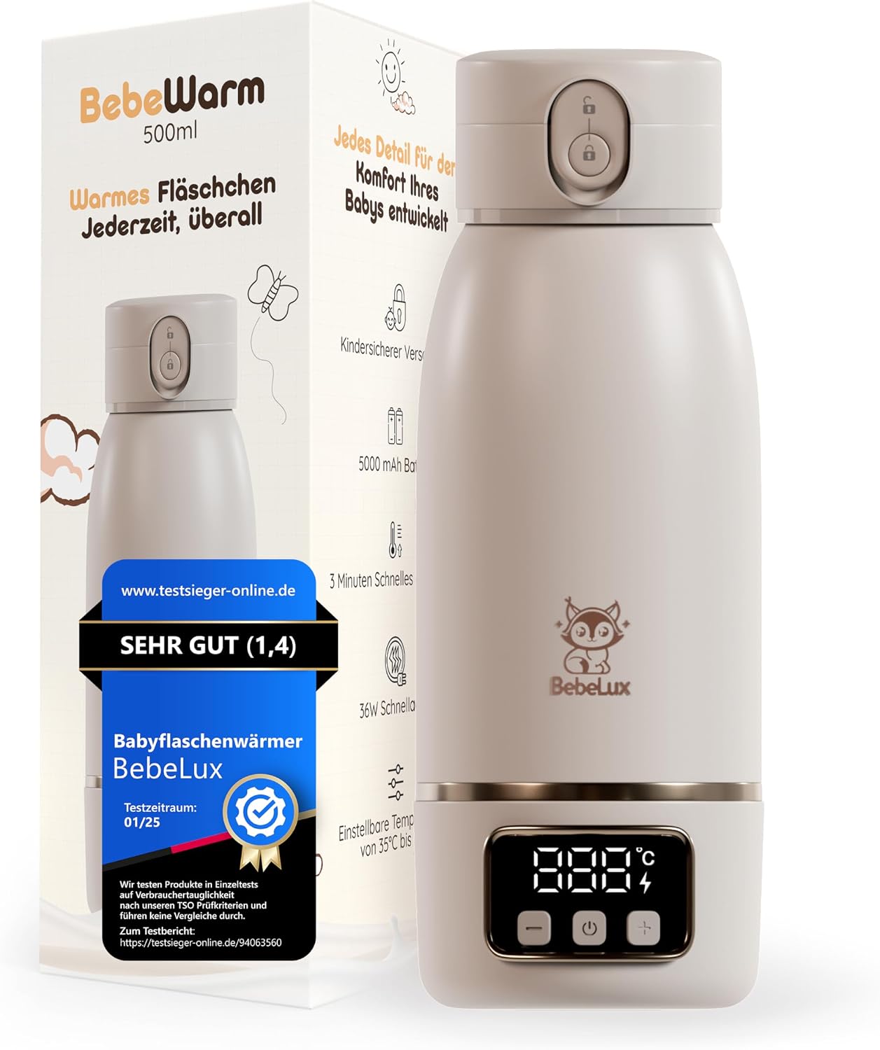 BEBELUX BebeWarm podgrzewacz PODRÓŻNY USB 3'