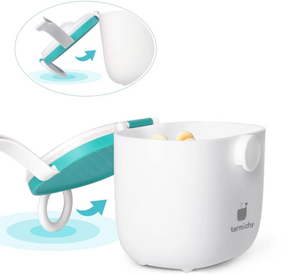 TERMICHYbreastmilk dispenser + measuring cupage 0 +colour white and bluewidth 9.5 cm, length 12 cm, height 10