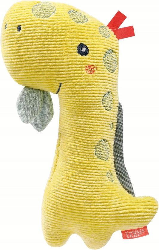 FEHN jucărie de pluș cu zornăitoare și sunet Dino 17,5 cm