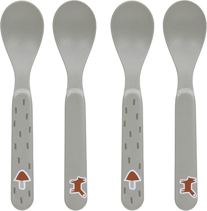 4 spoons in the set – ideal for everyday use from 6 months of age – suitable for infants starting