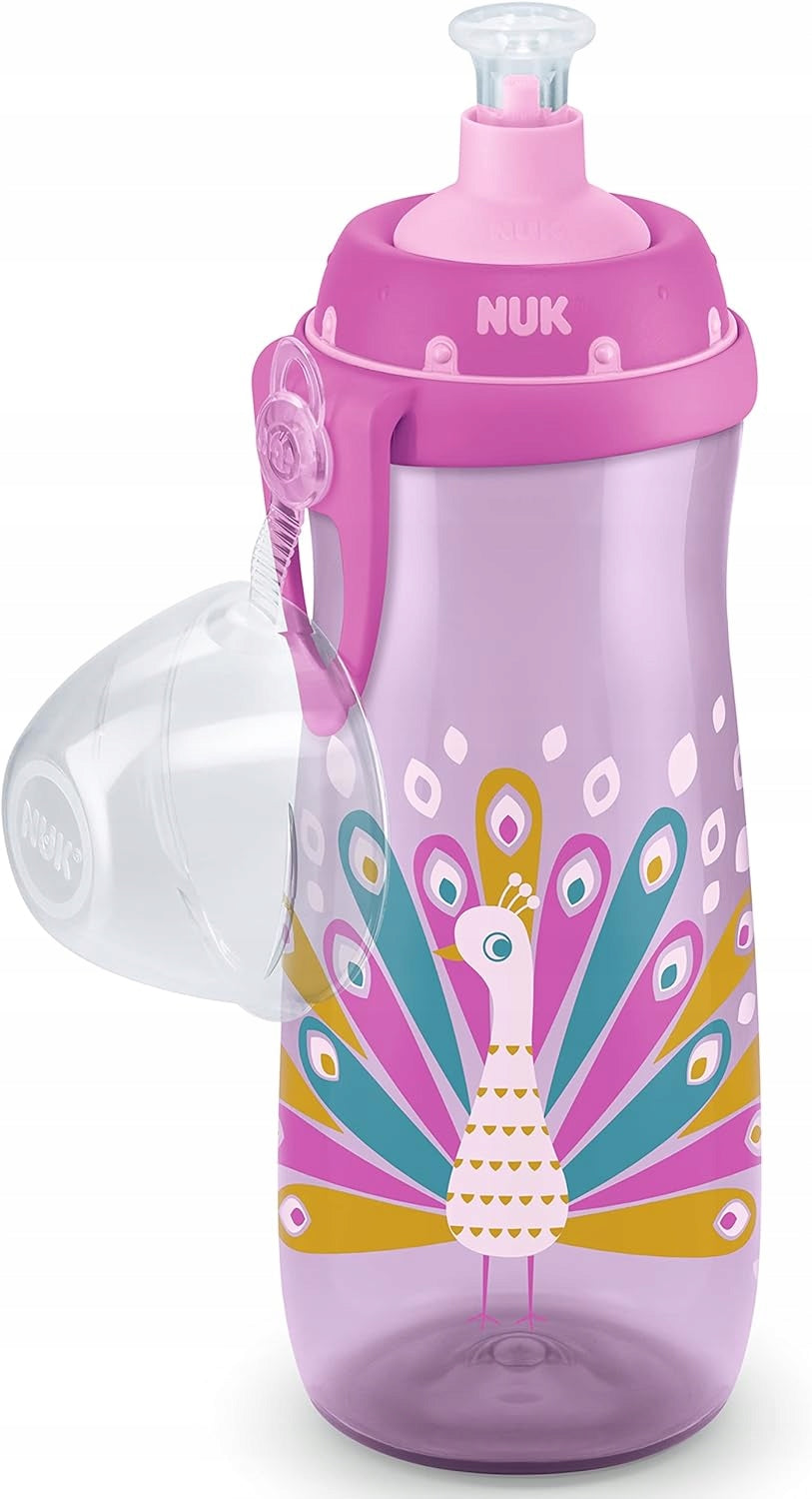 NUK Sports Cup STICLĂ 24 m+ tetină push-pull 450 ml EFECT CAMELEON