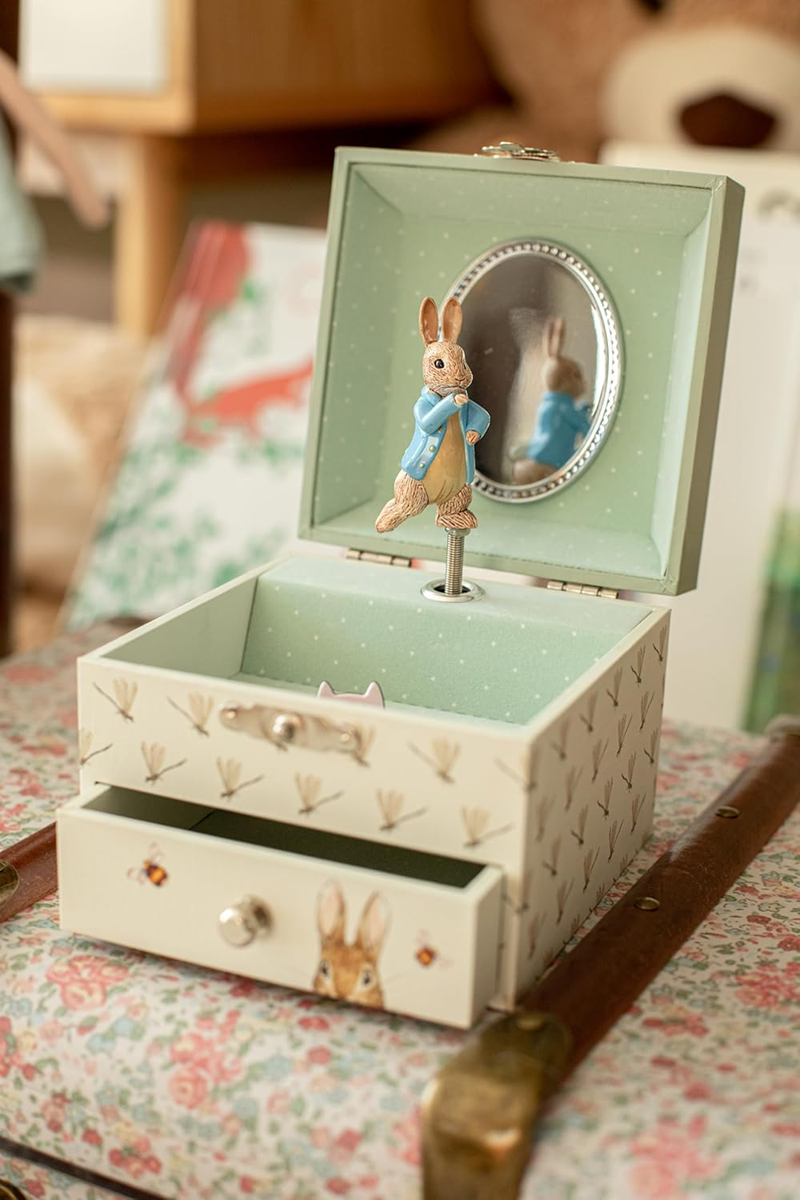 TROUSSELIER boîte à musique à remontoir 10,5 x 8,5 cm PETER RABBIT