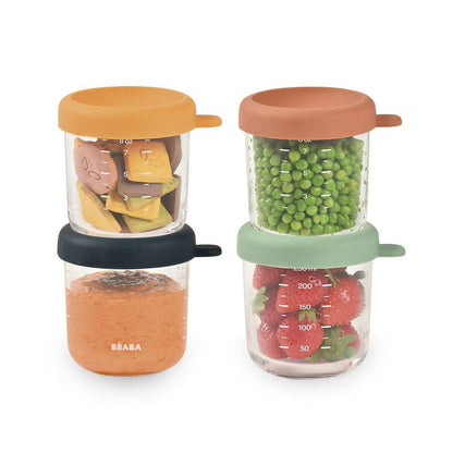 Béaba Sunrise recipiente din sticlă pentru alimente cu închidere 250ml x4
