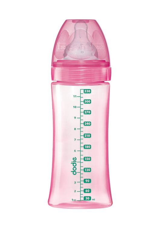 Biberon DODIE de 330 ml, tetină cu debit rapid 3, 6 luni+