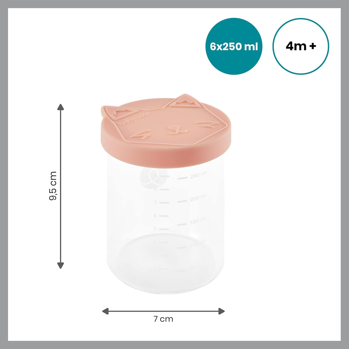 BABYMOOV ISY BOWLS pojemniki SZKLANE 6x250ml