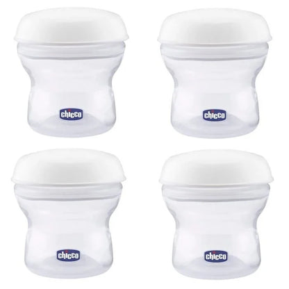 CHICCO Natural Feeling 4 x 150 ml milk container, cap with teat (slow flow) and cover