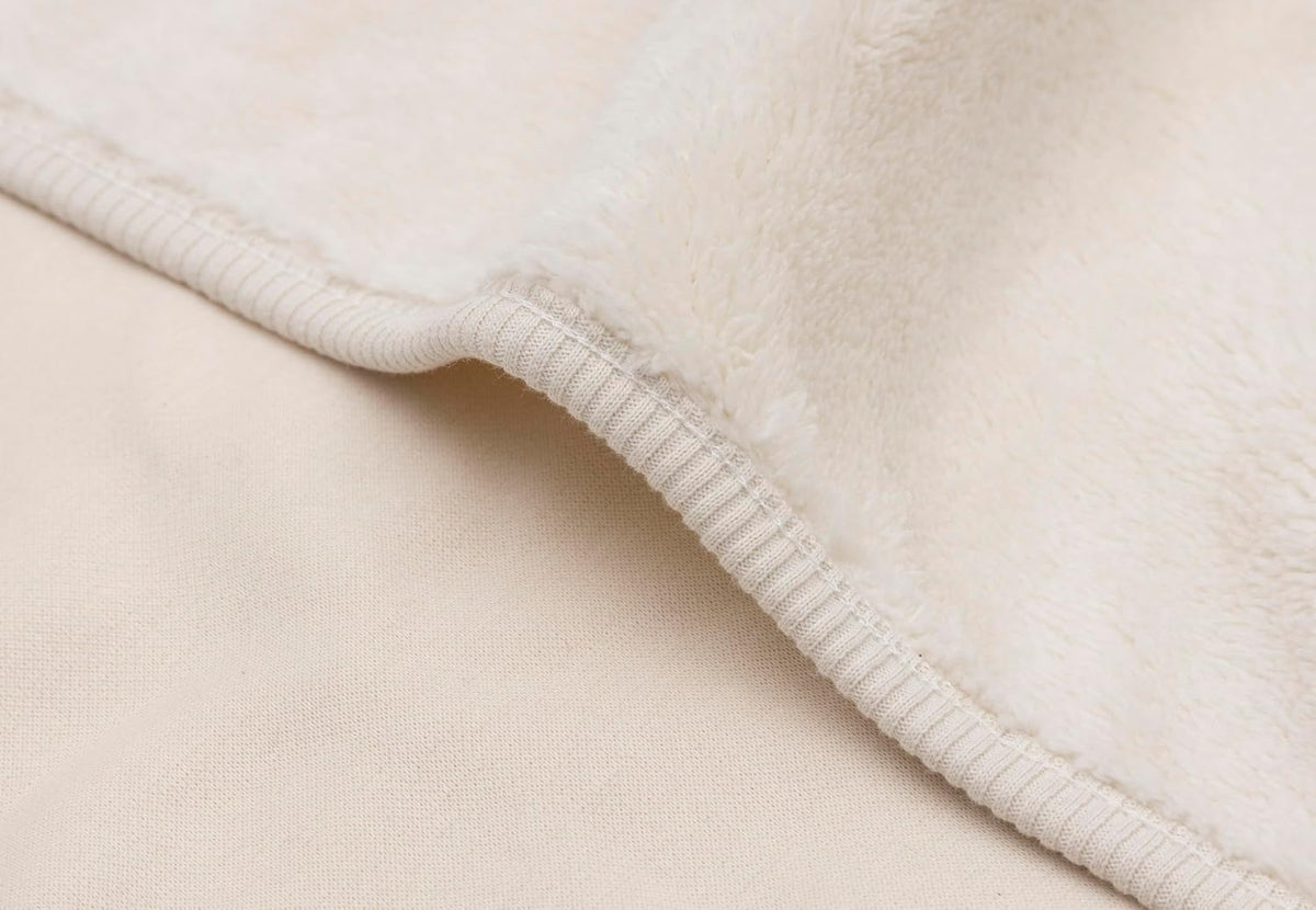 JOLLEIN Basic Jersey/Sherpa blanket 75x100 cm Oatmeal