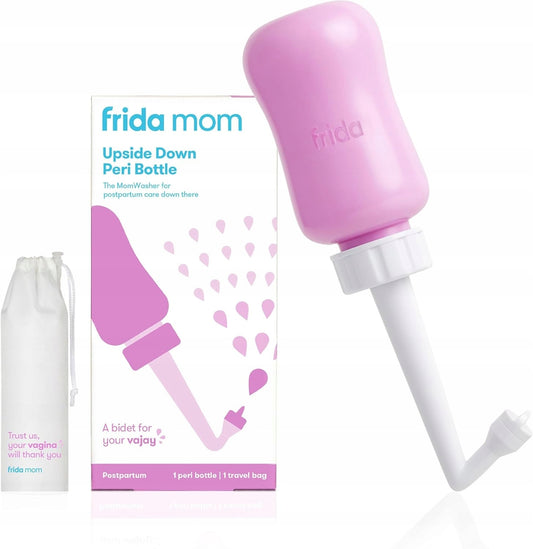 FRIDA Mom sticlă pentru îngrijire postpartum Peri 295 ml + husă